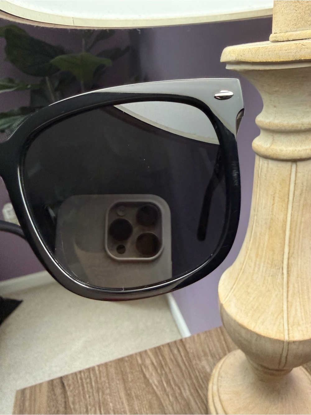 Ray-Ban Black Oversized Rectangular Sunglasses - Picture 4 of 5